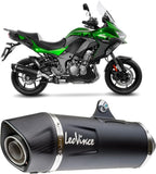 Tubo De Escape Sin Homologación Acústica Nero Acero Fondo Carbono - Leovince Compatible Con Kawasaki Versys 1000 (2019-2024)