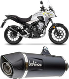 Tubo De Escape Sin Homologación Acústica Nero Acero Fondo Carbono - Leovince Compatible Con Honda Cbr 500 R (2019-2023)