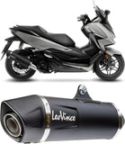 Tubo De Escape Sin Homologación Acústica Nero Acero Fondo Carbono - Leovince Compatible Con Honda Forza 350 (2021-2024)