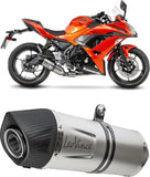 Sistema De Escape Completo Sin Catalizador Y Sin Homologación Acústica Lv One Evo Acero Fondo Carbono - Leovince Compatible Con Kawasaki Z 650 (2017-2019)