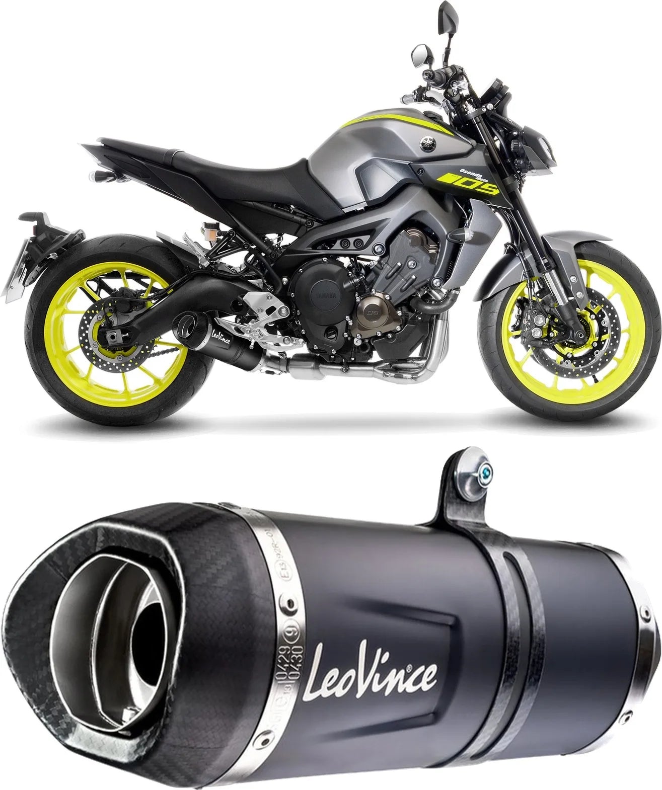 Sistema De Escape Completo Sin Catalizador Y Sin Homologación Acústica Lv One Evo Acero Negro Fondo Carbono - Leovince Compatible Con Yamaha Tracer 900 Gt (2018-2020)