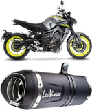 Sistema De Escape Completo Sin Catalizador Y Sin Homologación Acústica Lv One Evo Acero Fondo Carbono - Leovince Compatible Con Yamaha Fj-09 Tracer (2017-2020)