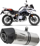 Tubo De Escape Sin Homologación Acústica Lv One Evo Acero Fondo Carbono - Leovince Compatible Con Bmw F 850 Gs - Adventure (2018-2024)
