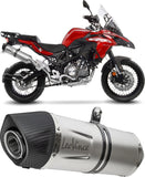 Tubo De Escape Sin Homologación Acústica Lv One Evo Acero Fondo Carbono - Leovince Compatible Con Benelli Trk 502 X (2018-2024)