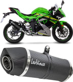 Tubo De Escape Sin Homologación Acústica Lv One Evo Carbono Fondo Carbono - Leovince Compatible Con Kawasaki Ninja 125 (2019-2024)