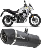 Tubo De Escape Sin Homologación Acústica Lv One Evo Carbono Fondo Carbono - Leovince Compatible Con Honda Cb 500 Hornet (2024-2026)