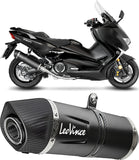 Sistema De Escape Completo Sin Catalizador Y Sin Homologación Acústica Lv One Evo Acero Negro Fondo Carbono - Leovince Compatible Con Yamaha Yp 530 T-Max Abs Sx (2017-2019)