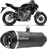 Sistema De Escape Completo Sin Catalizador Y Sin Homologación Acústica Lv One Evo Carbono Fondo Carbono - Leovince Compatible Con Yamaha Mt-07 (2021-2024)