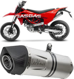 Sistema De Escape Completo Sin Catalizador Y Sin Homologación Acústica Lv One Evo Acero Fondo Carbono - Leovince Compatible Con Ktm 690 Enduro R (2019-2024)