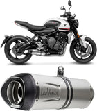 Sistema De Escape Completo Sin Catalizador Y Sin Homologación Acústica Lv One Evo Acero Fondo Carbono - Leovince Compatible Con Triumph Tiger 660 Sport (2022-2024)
