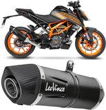 Tubo De Escape Sin Homologación Acústica Lv One Evo Acero Negro Fondo Carbono - Leovince Compatible Con Ktm 125 Duke (2021-2023)