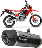 Tubo De Escape Sin Homologación Acústica Lv One Evo Acero Negro Fondo Carbono - Leovince Compatible Con Honda Crf 300 L - Rally (2021-2024)