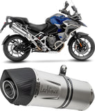 Exhaust Tip Without Sound Certification Lv One Evo Stainless Steel Carbon Fiber End Cap - Leovince Compatible With Triumph Tiger 1200 Gt Rally (2025-2026)