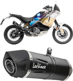 Tubo De Escape Sin Homologación Acústica Lv One Evo Acero Negro Fondo Carbono - Leovince Compatible Con Ducati Desert-X (2022-2024)