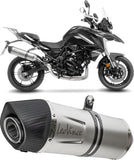Tubo De Escape Sin Homologación Acústica Lv One Evo Acero Fondo Carbono - Leovince Compatible Con Benelli Trk 702 - X (2023-2024)