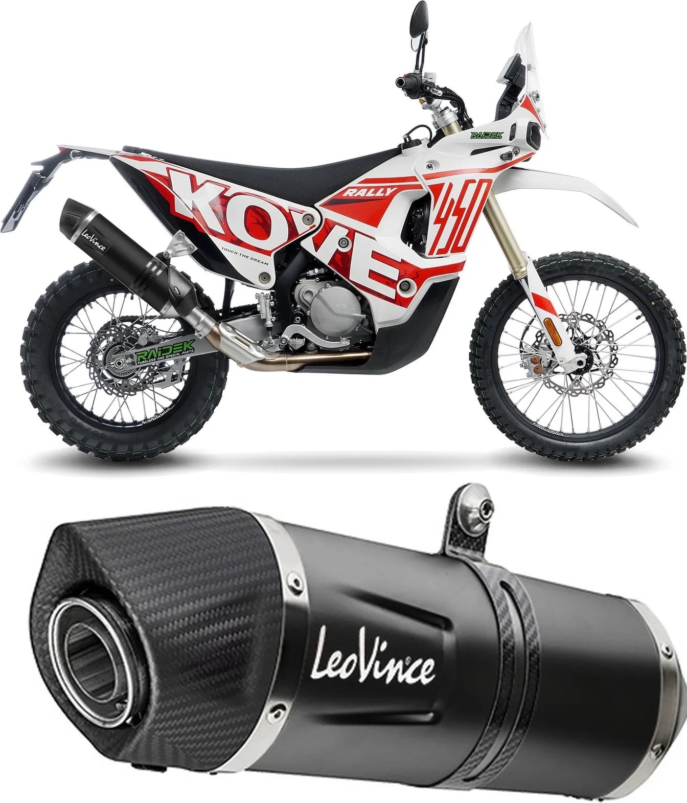 Tubo De Escape Sin Homologación Acústica Lv One Evo Acero Negro Fondo Carbono - Leovince Compatible Con Kove Moto 450 Rally (2023-2024)