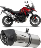 Exhaust Tip Without Sound Certification Lv One Evo Stainless Steel Carbon Fiber End Cap - Leovince Compatible With Triumph Tiger 900 Gt (2024-2026)