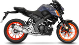 Sistema De Escape Completo Sin Catalizador Y Sin Homologación Acústica Lv One Evo Acero Fondo Carbono - Leovince Compatible Con Yamaha Mt-125 (2025-2026)