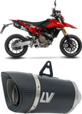 Escape Doble Sin Homologación Acústica Lv Pro Acero Negro Fondo Carbono - Leovince Compatible Con Ducati Hypermotard 698 Mono (2024-2026)