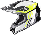 Off-Road Motorcycle Helmet Scorpion Exo Vx-16 Evo Air Polycarbonate Black Neon Yellow Lignes Size Xl