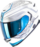 Full-Face Motorcycle Helmet Scorpion Exo Exo-Gt Sp Air Ultra Tct White Blue Arten Size M