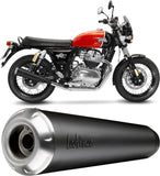 Escape Doble Sin Homologación Acústica Classic Racer Acero Negro Fondo Acero - Leovince Compatible Con Royal Enfield Continental Gt 650 (2019-2026)