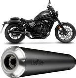 Tubo De Escape Sin Homologación Acústica Classic Racer Acero Negro Fondo Acero - Leovince Compatible Con Honda Cmx 1100 Rebel (2021-2024)