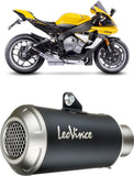 Tubo De Escape Sin Homologación Acústica Lv-10 Acero Negro Fondo Acero - Leovince Compatible Con Yamaha Yzf-R1 - M 1000 (2015-2016)