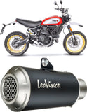 Tubo De Escape Sin Homologación Acústica Lv-10 Acero Negro Fondo Acero - Leovince Compatible Con Ducati Scrambler 800 Desert Sled (2017-2020)