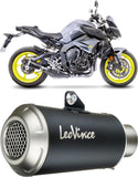 Tubo De Escape Sin Homologación Acústica Lv-10 Acero Negro Fondo Acero - Leovince Compatible Con Yamaha Fz-10 - Sp (2022-2025)
