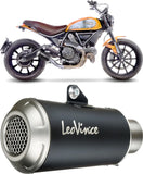 Tubo De Escape Sin Homologación Acústica Lv-10 Acero Negro Fondo Acero - Leovince Compatible Con Ducati Monster 797 (2017-2020)