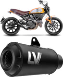 Tubo De Escape Sin Homologación Acústica Lv-12 R Acero Negro Fondo Carbono - Leovince Compatible Con Honda Crf 1100 L Africa Twin Adventure Sports (2024-2026)