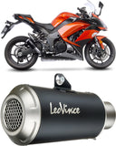 Escape Doble Sin Homologación Acústica Lv-10 Acero Negro Fondo Acero - Leovince Compatible Con Kawasaki Z 1000 Sx (2010-2016)