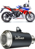 Tubo De Escape Sin Homologación Acústica Lv-10 Acero Negro Fondo Acero - Leovince Compatible Con Honda Cbr 300 R (2014-2017)
