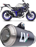 Tubo De Escape Sin Homologación Acústica Lv-10 Carbono Fondo Acero - Leovince Compatible Con Yamaha Yzf-R1 - M 1000 (2020-2025)