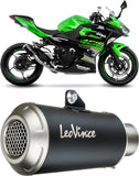 Tubo De Escape Sin Homologación Acústica Lv-10 Acero Negro Fondo Acero - Leovince Compatible Con Kawasaki Ninja 500 - Se (2024-2026)