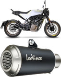 Tubo De Escape Sin Homologación Acústica Lv-10 Acero Negro Fondo Acero - Leovince Compatible Con Husqvarna Svartpilen 401 (2018-2019)