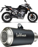 Escape Doble Sin Homologación Acústica Lv-10 Acero Negro Fondo Acero - Leovince Compatible Con Ktm 790 Duke - L A2 (2018-2020)
