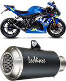 Tubo De Escape Sin Homologación Acústica Lv-10 Acero Negro Fondo Acero - Leovince Compatible Con Suzuki Gsx-R 1000 - R (2017-2021)