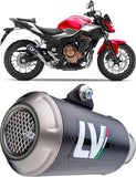 Tubo De Escape Sin Homologación Acústica Lv-10 Carbono Fondo Acero - Leovince Compatible Con Honda Cb 500 Hornet (2024-2026)