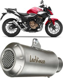 Tubo De Escape Sin Homologación Acústica Lv-10 Acero Fondo Acero - Leovince Compatible Con Honda Cb 500 F (2019-2023)