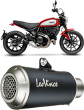 Tubo De Escape Sin Homologación Acústica Lv-10 Acero Negro Fondo Acero - Leovince Compatible Con Ducati Scrambler 800 Night Shift (2021-2022)