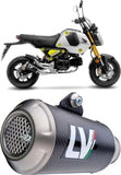 Sistema De Escape Completo Sin Catalizador Y Sin Homologación Acústica Lv-10 Carbono Fondo Acero - Leovince Compatible Con Honda Msx 125 (2022-2024)