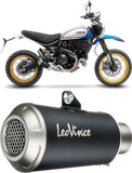 Tubo De Escape Sin Homologación Acústica Lv-10 Acero Negro Fondo Acero - Leovince Compatible Con Ducati Scrambler 800 Desert Sled (2021-2022)