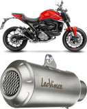 Tubo De Escape Sin Homologación Acústica Lv-10 Acero Fondo Acero - Leovince Compatible Con Ducati Monster 937 (2021-2024)