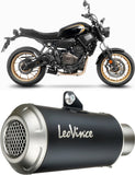 Sistema De Escape Completo Sin Catalizador Y Sin Homologación Acústica Lv-10 Acero Negro Fondo Acero - Leovince Compatible Con Yamaha Xsr 700 (2021-2024)