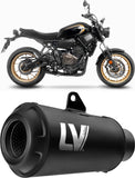 Sistema De Escape Completo Sin Catalizador Y Sin Homologación Acústica Lv-10 Acero Full Negro Fondo Acero Negro - Leovince Compatible Con Yamaha Yzf-R7 700 (2021-2024)
