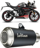 Tubo De Escape Sin Homologación Acústica Lv-10 Acero Negro Fondo Acero - Leovince Compatible Con Cfmoto 450 Ss - Sr (2023-2024)