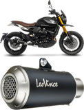 Tubo De Escape Sin Homologación Acústica Lv-10 Acero Negro Fondo Acero - Leovince Compatible Con Moto Morini Seiemmezzo Scr - Str - A2 (2023-2024)