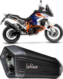 Tubo De Escape Sin Homologación Acústica Lv-12 R Acero Negro Fondo Carbono - Leovince Compatible Con Ktm 1290 Super Adventure R - S (2021-2024)